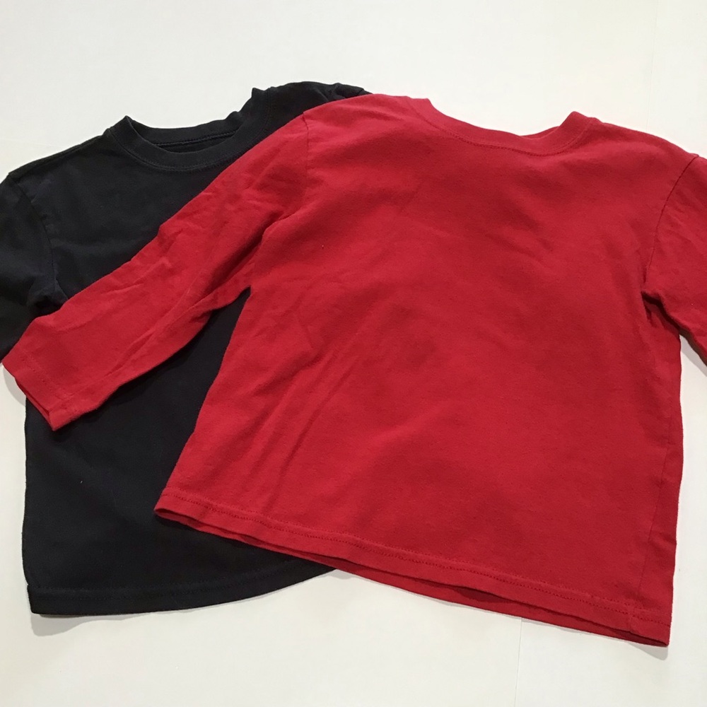Garanimals Black and Red Long Sleeve Tees Lot of 2 Toddler Boys 4T Casual Soft